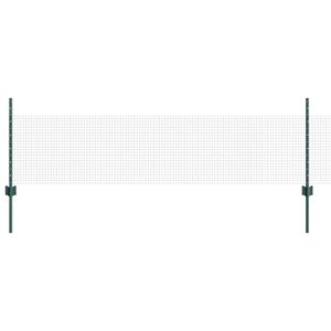 vidaXL Svejsede tr&aring;dhegn med stolper 100 x 0,5 m PVC-belagt st&aring;l Gr&oslash;n