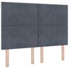 vidaXL LED Box Spring Bed med hovedg&aelig;rde M&oslash;rkegr&aring; 160 x 200 cm Fl&oslash;jl
