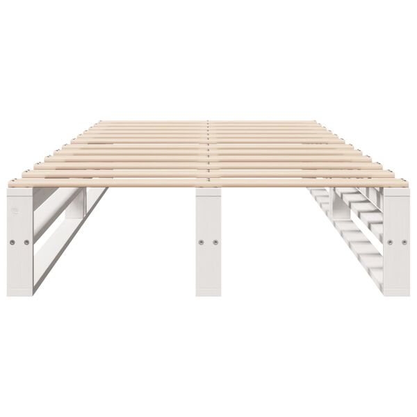 vidaXL sengeramme uden madras 90x190 cm massivt fyrretræ hvid