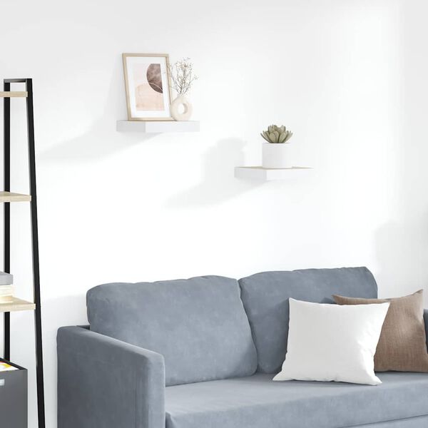 vidaXL v&aelig;ghylder 2 stk. 23x23,5x3,8 cm MDF egetr&aelig;sfarvet og hvid