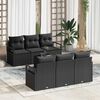 vidaXL Sofa S&aelig;t 7 pcs Sort polyrattan