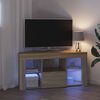 vidaXL Hj&oslash;rne LED TV Skab Sonoma eg 100 x 40 x 50 cm Konstrueret tr&aelig;