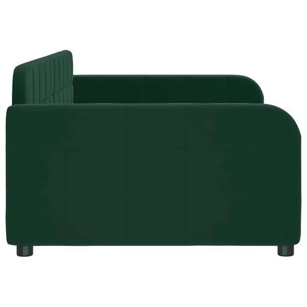 vidaXL daybed 90x200 cm velour m&oslash;rkegr&oslash;n