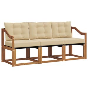 vidaXL Udend&oslash;rs sofagruppe med pude 3 pcs Naturlig og Beige