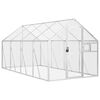 vidaXL voliere 1,79x4x1,85 m aluminium s&oslash;lvfarvet