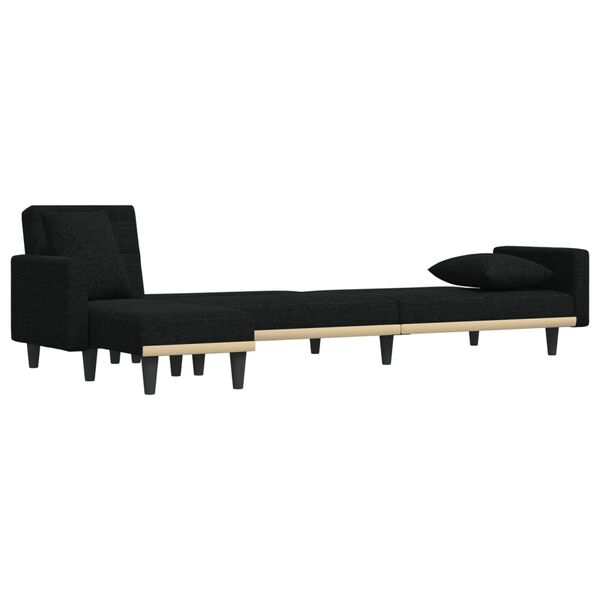 vidaXL L-formet sovesofa 275x140x70 cm stof sort