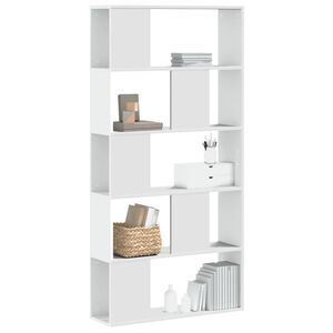 vidaXL bogreol 80,5x23,5x162,5 cm 5 hylder konstrueret tr&aelig; sort