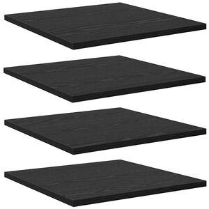 vidaXL Boghylde Br&aelig;t 3 niveauer 4 stk. 40 x 40 x 1,5 cm Sort