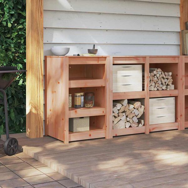 vidaXL Køkkenskab med hylde Brun eg 55 x 55 x 92 cm Massiv fyrretræ