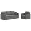 vidaXL Sofa S&aelig;t 2 stk. M&oslash;rkegr&aring; Fl&oslash;jl