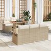 vidaXL Havesofa S&aelig;t med opbevaring 6 pcs Beige Poly rattan