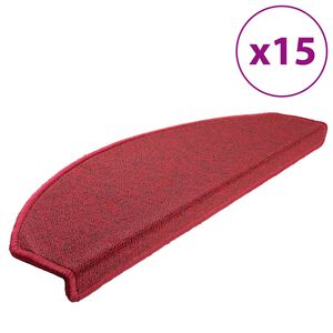 vidaXL trappem&aring;tter 15 stk. 65x24x4 cm r&oslash;d halvrund store
