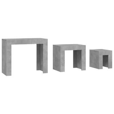 vidaXL indskudsborde 3 stk. spånplade betongrå