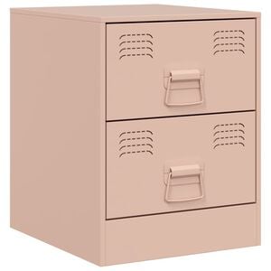vidaXL sengebord 34,5x39x44 cm st&aring;l lyser&oslash;d