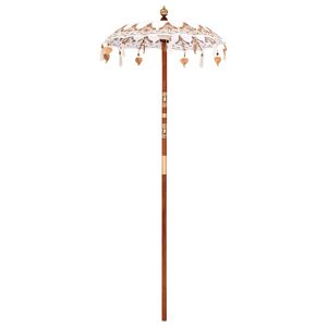 vidaXL Balinesisk Parasol Creme 125 x 125 x 260 cm