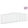 vidaXL buede gabionkurve 7 stk. 400x50x100/120 cm galvaniseret jern