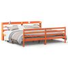 vidaXL sengeramme uden madras 200x200 cm massivt fyrretr&aelig; gyldenbrun