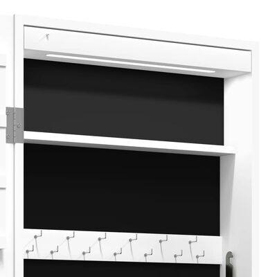 vidaXL væghængt spejlskab med LED-lys hvid