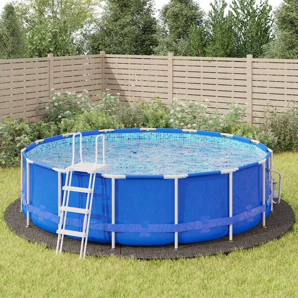 vidaXL poolunderlag &Oslash;550 cm polyester-geotekstil lysegr&aring;