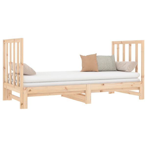 vidaXL daybed med udtr&aelig;k 2x(90x190) cm massivt fyrretr&aelig;
