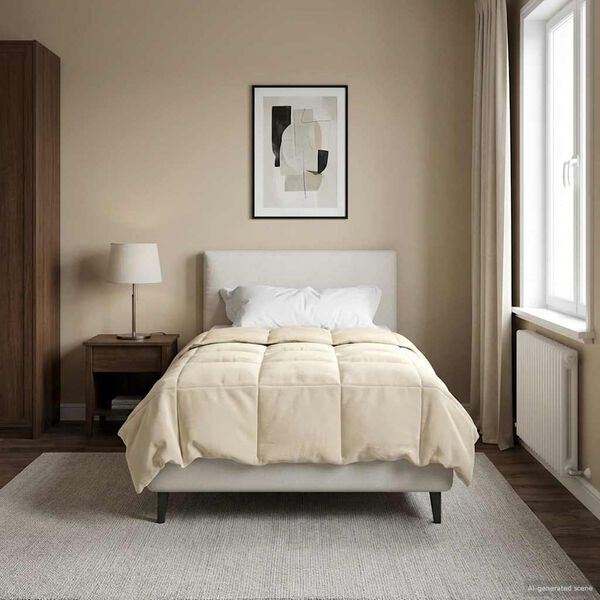 vidaXL Sommer dyne Quilting Creme 155 x 200 cm Mikrofiber