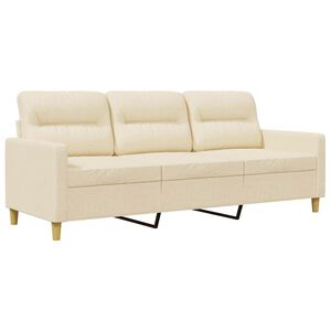 vidaXL 3-personers sofa 180 cm stof cremefarvet