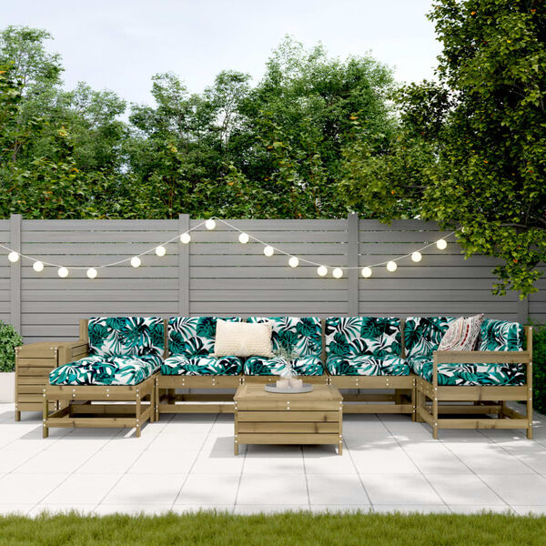 vidaXL sofas&aelig;t til haven 9 dele impr&aelig;gneret fyrretr&aelig;