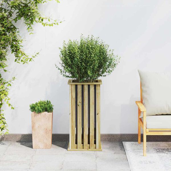 vidaXL Planterbokse Brun 33 x 33 x 65 cm Impr&aelig;gneret fyrretr&aelig;