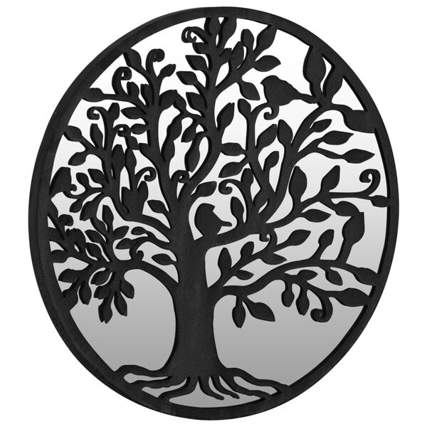 vidaXL havespejl 60x2,5 cm rundt jern sort