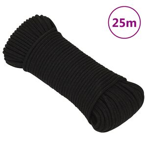 vidaXL arbejdsreb 4 mm 25 m polyester sort