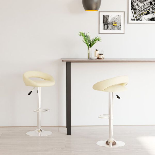 vidaXL barstole 2 stk. kunstl&aelig;der cremefarvet