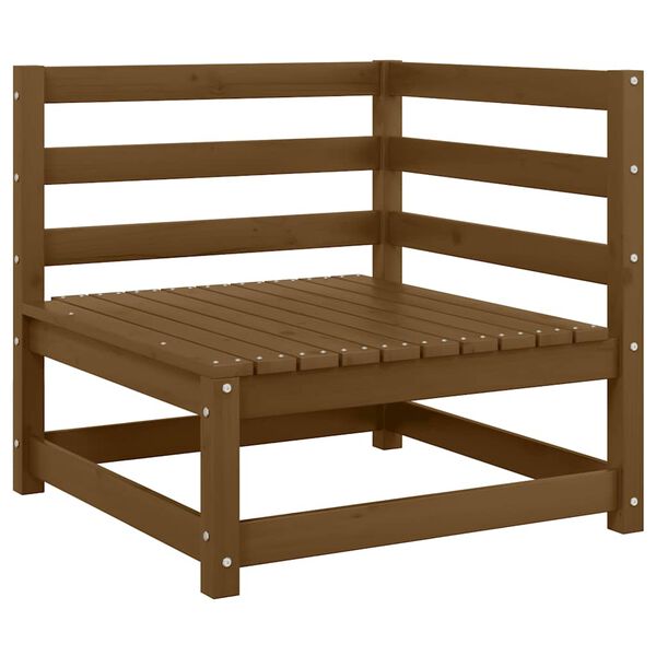 vidaXL hjørnemodul til sofa massivt fyrretræ gyldenbrun