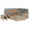 vidaXL Havesofa S&aelig;t med pude 8 pcs Beige polyrattan
