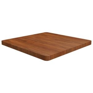 vidaXL firkantet bordplade 70x70x4 cm behandlet massivt eg m&oslash;rkebrun