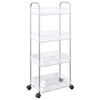 vidaXL opbevaringsvogn i 4 niveauer transparent 37x28x95 cm akryl