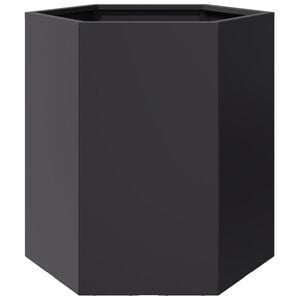 vidaXL plantekasse 46x40x45 cm sekskantet st&aring;l sort