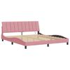 vidaXL sengeramme med LED uden madras Hanko 180x200 cm velour pink