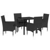 vidaXL Have Spisebordss&aelig;t 5 stk. Sort polyrattan