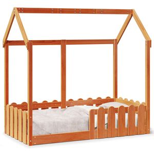vidaXL sengeramme til husseng 70x140 cm massivt fyrretr&aelig; gyldenbrun