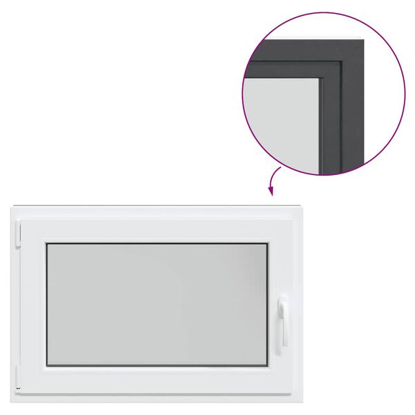 vidaXL k&aelig;ldervindue "RISOR" 90x50 cm dreje-kip DIN venstre antracit