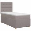 vidaXL Boxmadras med topmadras Gr&aring;brun 100 x 200 cm Stof