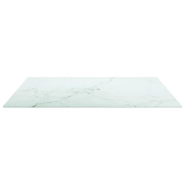 vidaXL bordplade 60x60 cm 6 mm hærdet glas med marmordesign hvid