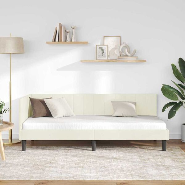 vidaXL Hj&oslash;rnesengramme med hovedg&aelig;rde Creme 80 cm x 200 cm Fl&oslash;jl