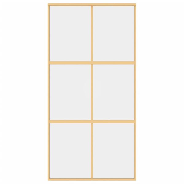 vidaXL skyded&oslash;r 102,5x205 cm klart sikkerhedsglas og aluminium gylden
