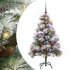 vidaXL Kunstigt juletr&aelig; Gr&oslash;n og hvid 120 cm PVC og metal og plast