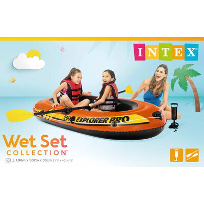 Intex Explorer Pro 200 Set gummibåd med årer og pumpe 58357NP