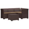 vidaXL 4-personers Have Sofa med Hynder Rattan Look PP Brun