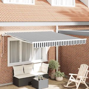 vidaXL markise 300x250 cm automatisk betjening antracitgr&aring; og hvid