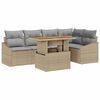 vidaXL Havesofa S&aelig;t med opbevaring 6 pcs Beige Poly rattan