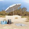 vidaXL Strand Parasol Blå og hvid 161 x 193 cm Polyester